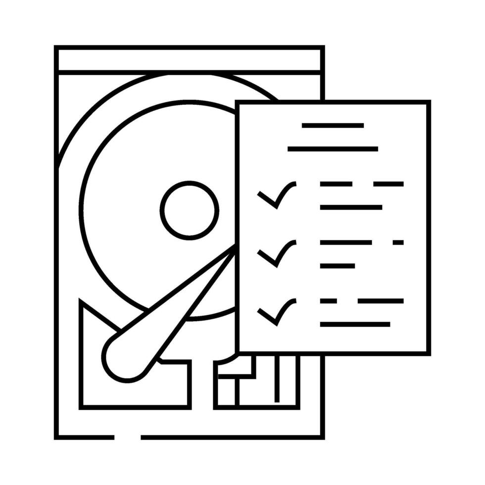 hard drive check repair computer line icon illustration vector
