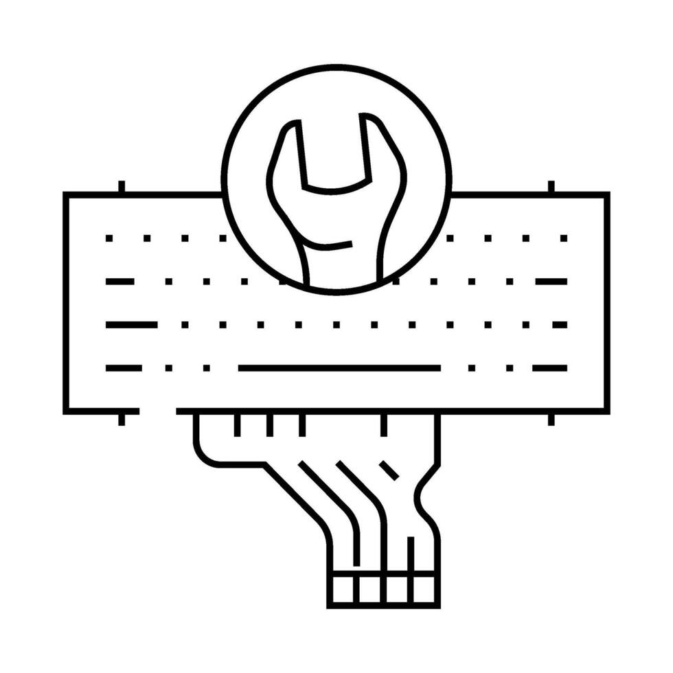 keyboard replacement repair computer line icon illustration vector