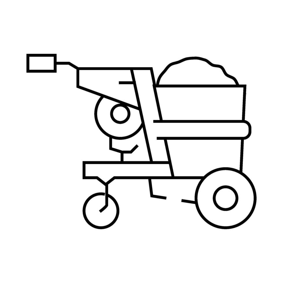 dump truck construction vehicle line icon illustration vector