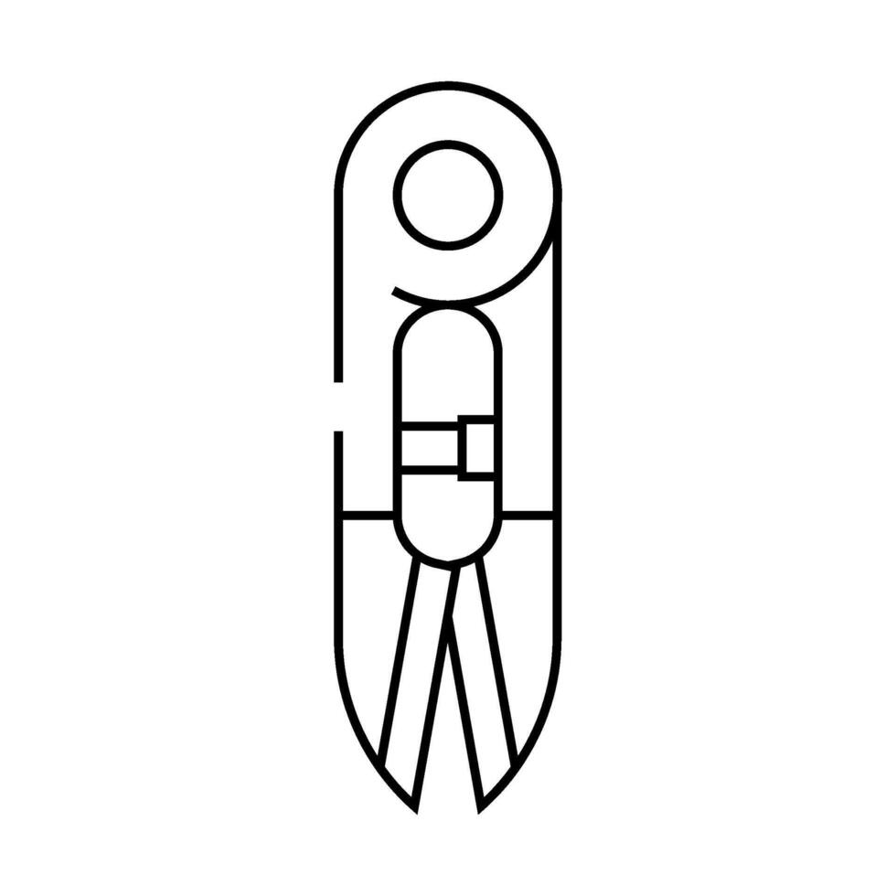 scissors embroidery hobby line icon illustration vector