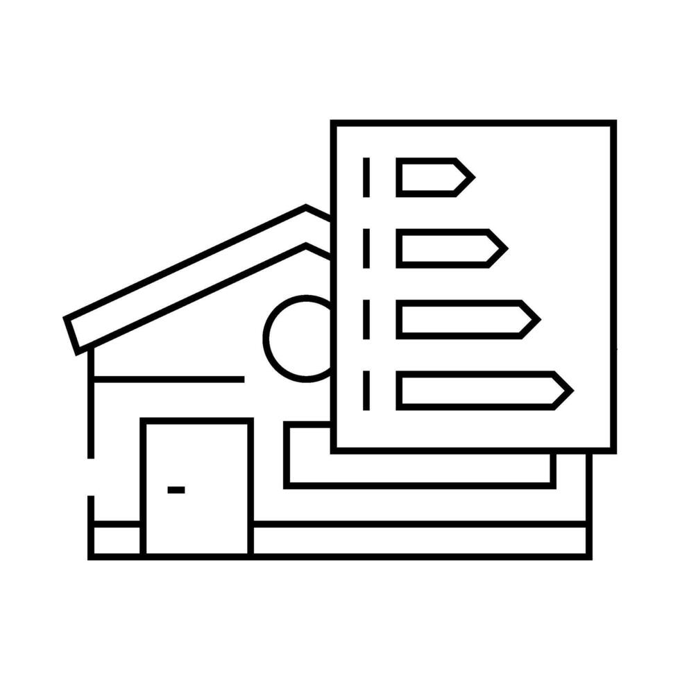 building energy efficient line icon illustration vector
