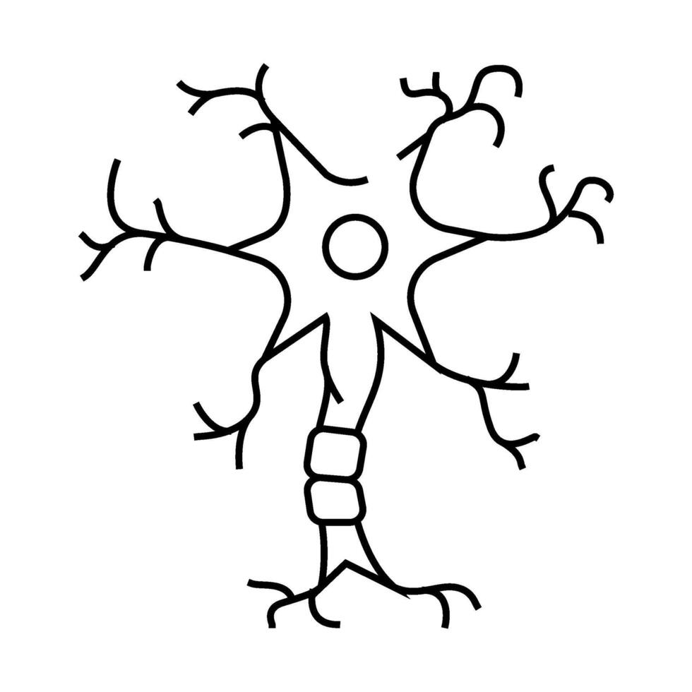 neuron structure neuroscience neurology line icon illustration vector