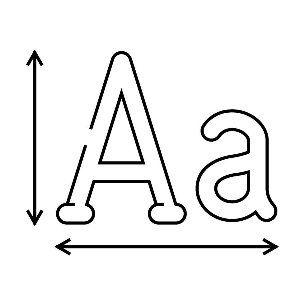 typography ux ui design line icon illustration vector