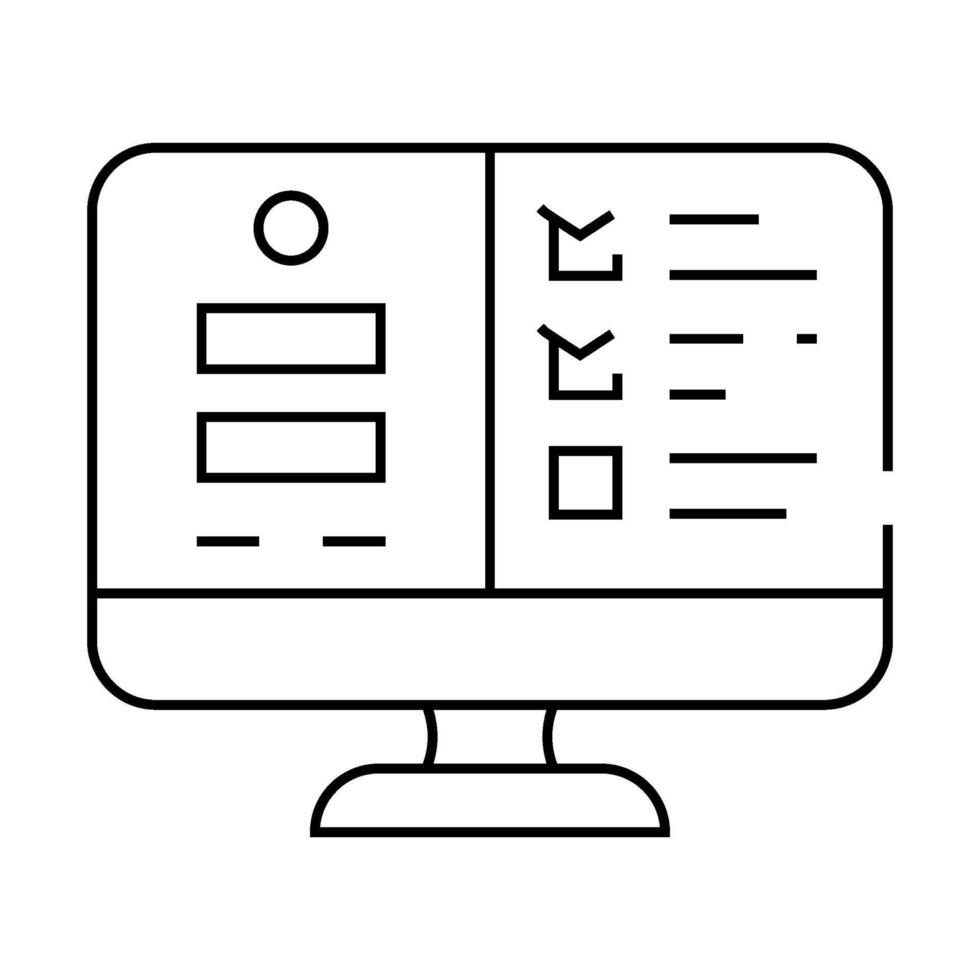 usability testing ux ui design line icon illustration vector