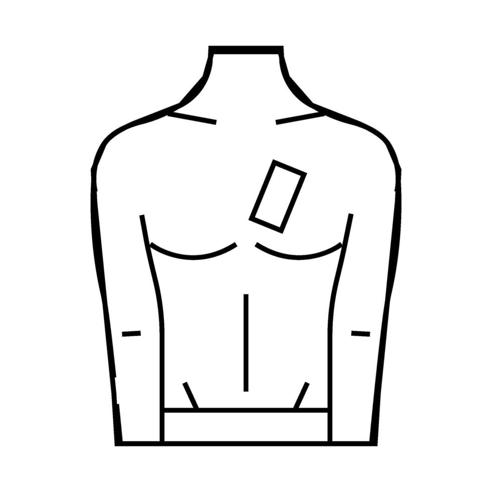chest waxing male depilation line icon illustration vector