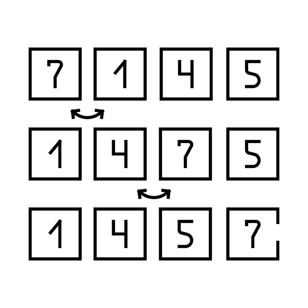 bubble sort algorithm line icon illustration vector