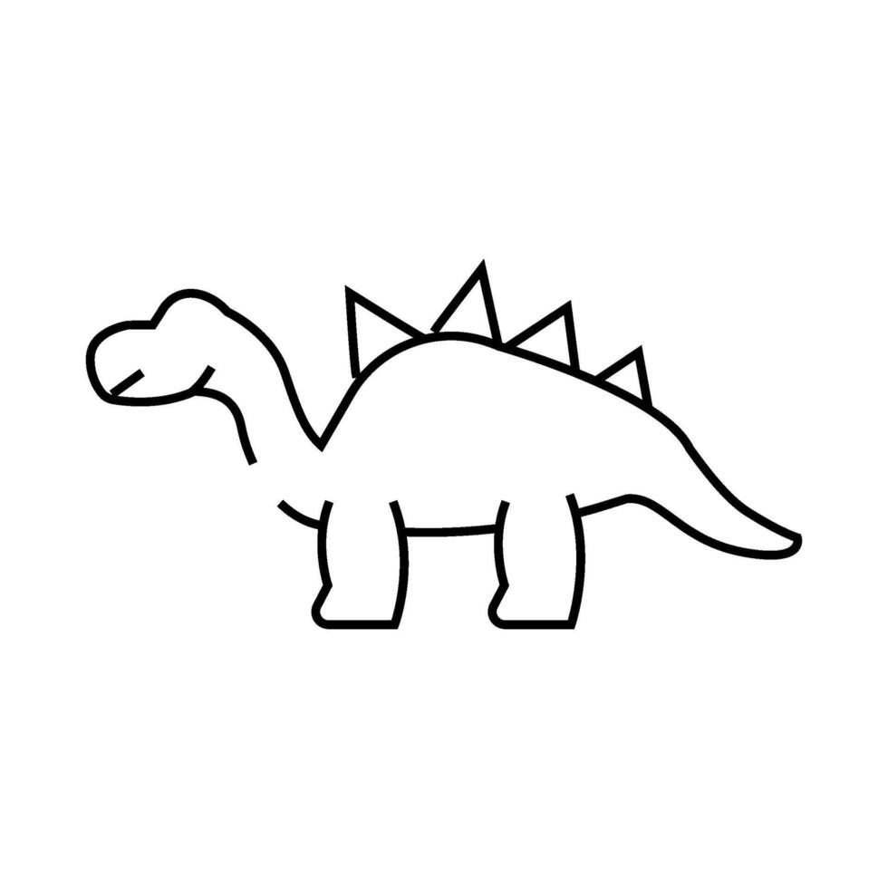stegosaurus dinosaur animal line icon illustration vector