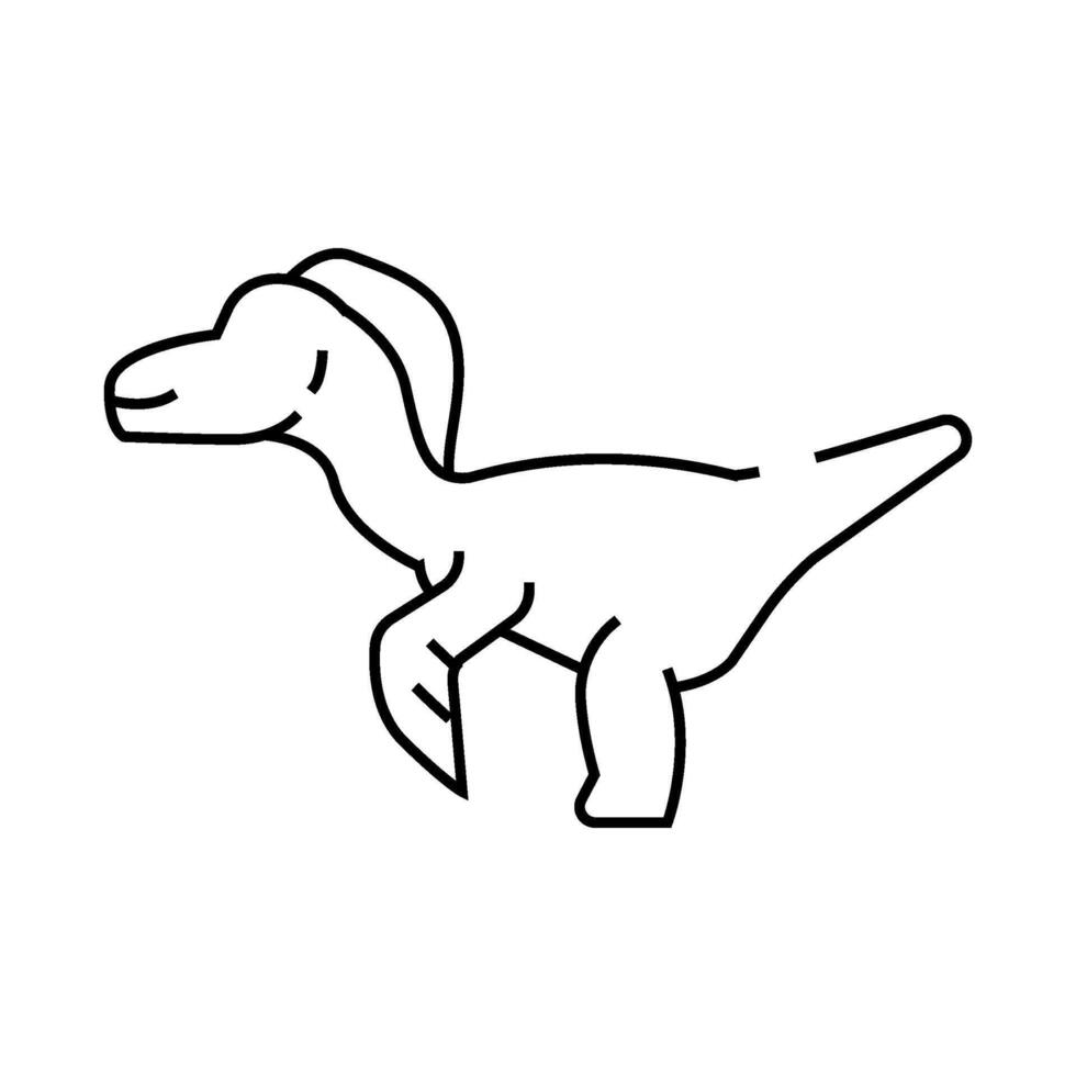 deinonychus dinosaur animal line icon illustration vector