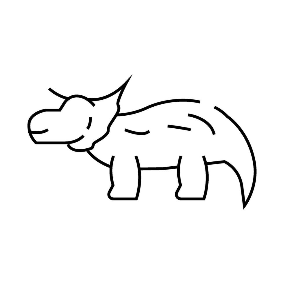 triceratops dinosaur animal line icon illustration vector