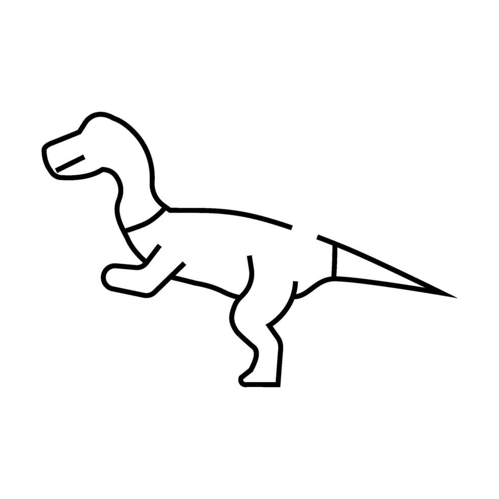 velociraptor dinosaur animal line icon illustration vector