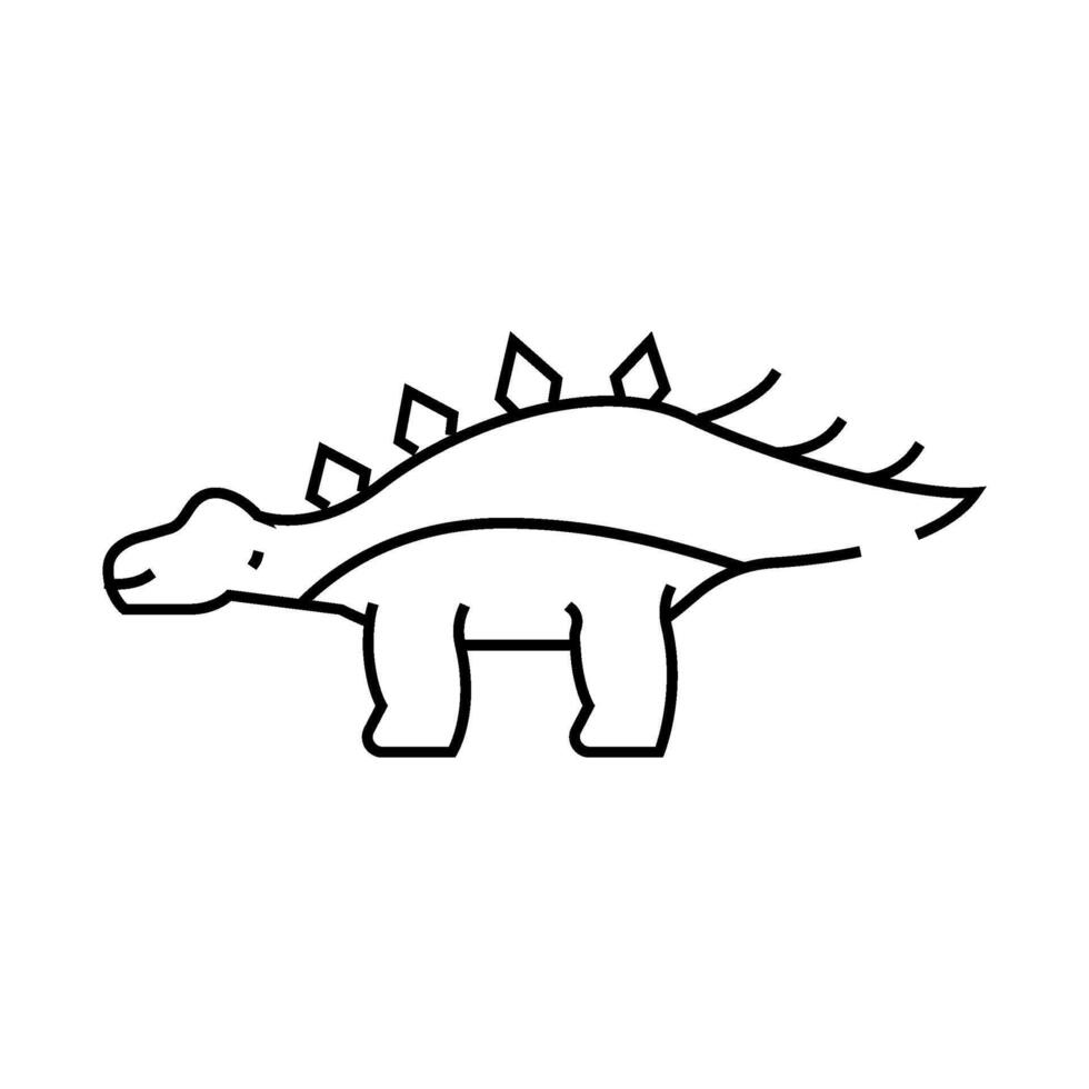 kentrosaurus dinosaur animal line icon illustration vector