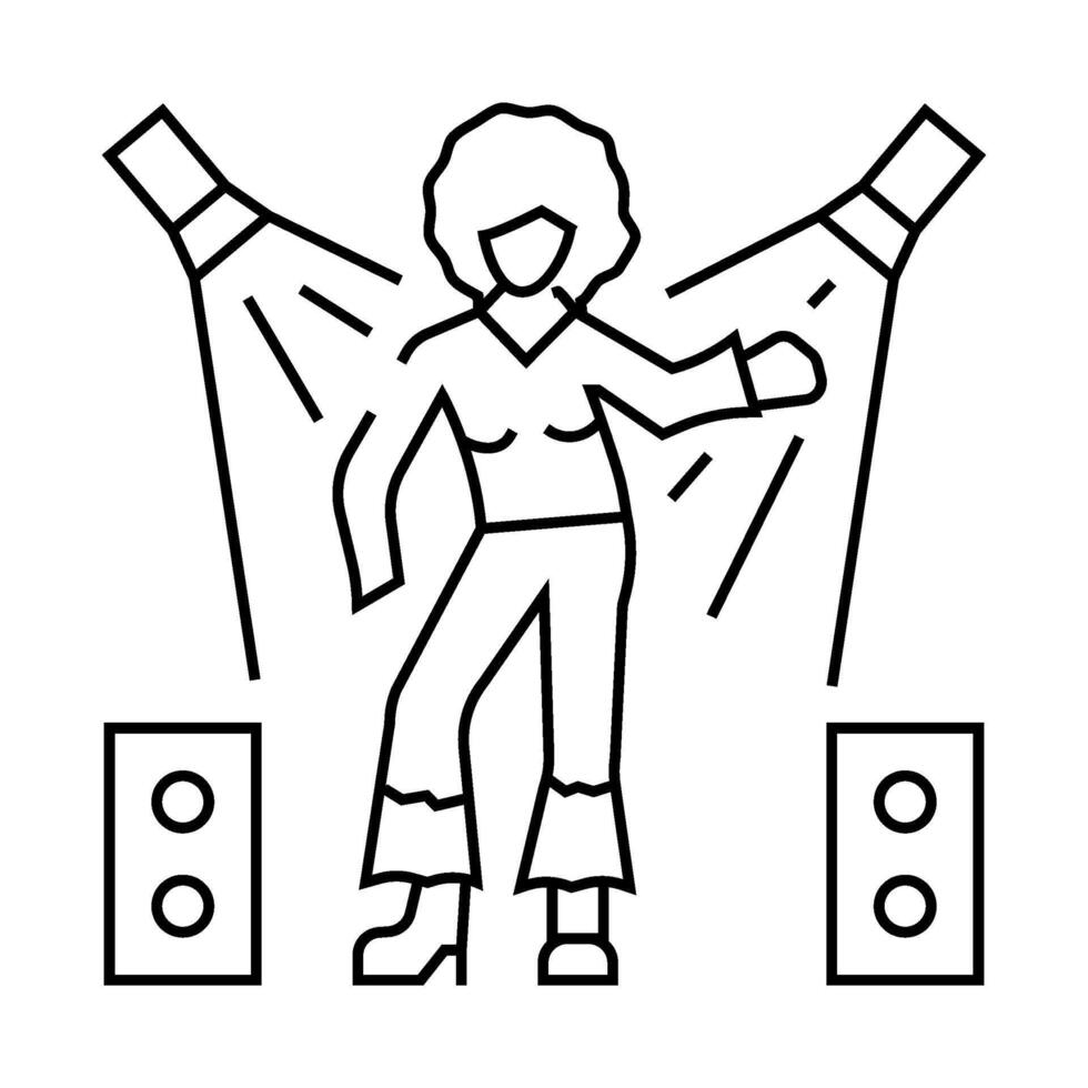 queen disco party line icon illustration vector