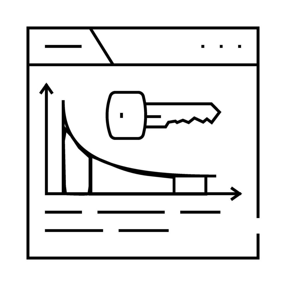 long tail keywords seo line icon illustration vector