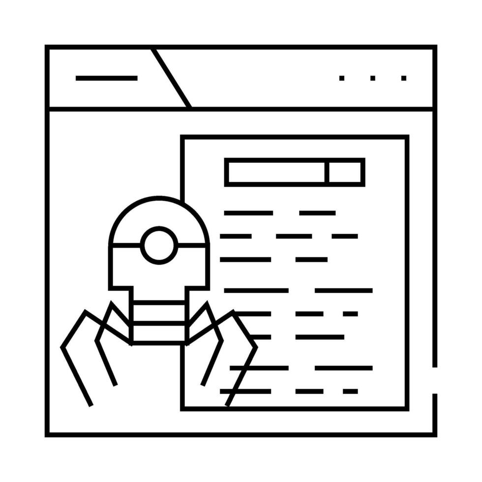 crawling seo line icon illustration vector