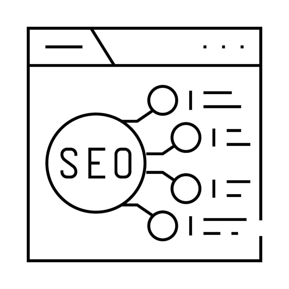 off page seo line icon illustration vector