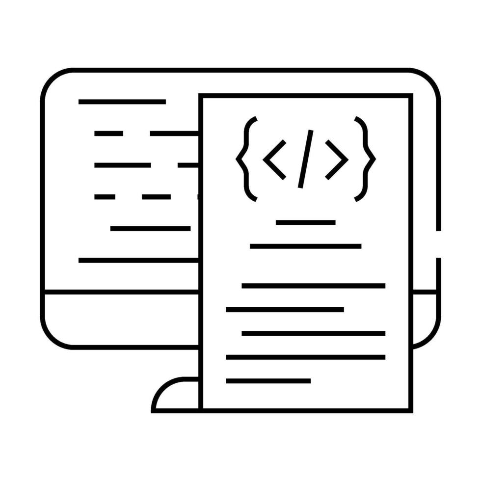 software documentation technical writer line icon illustration vector