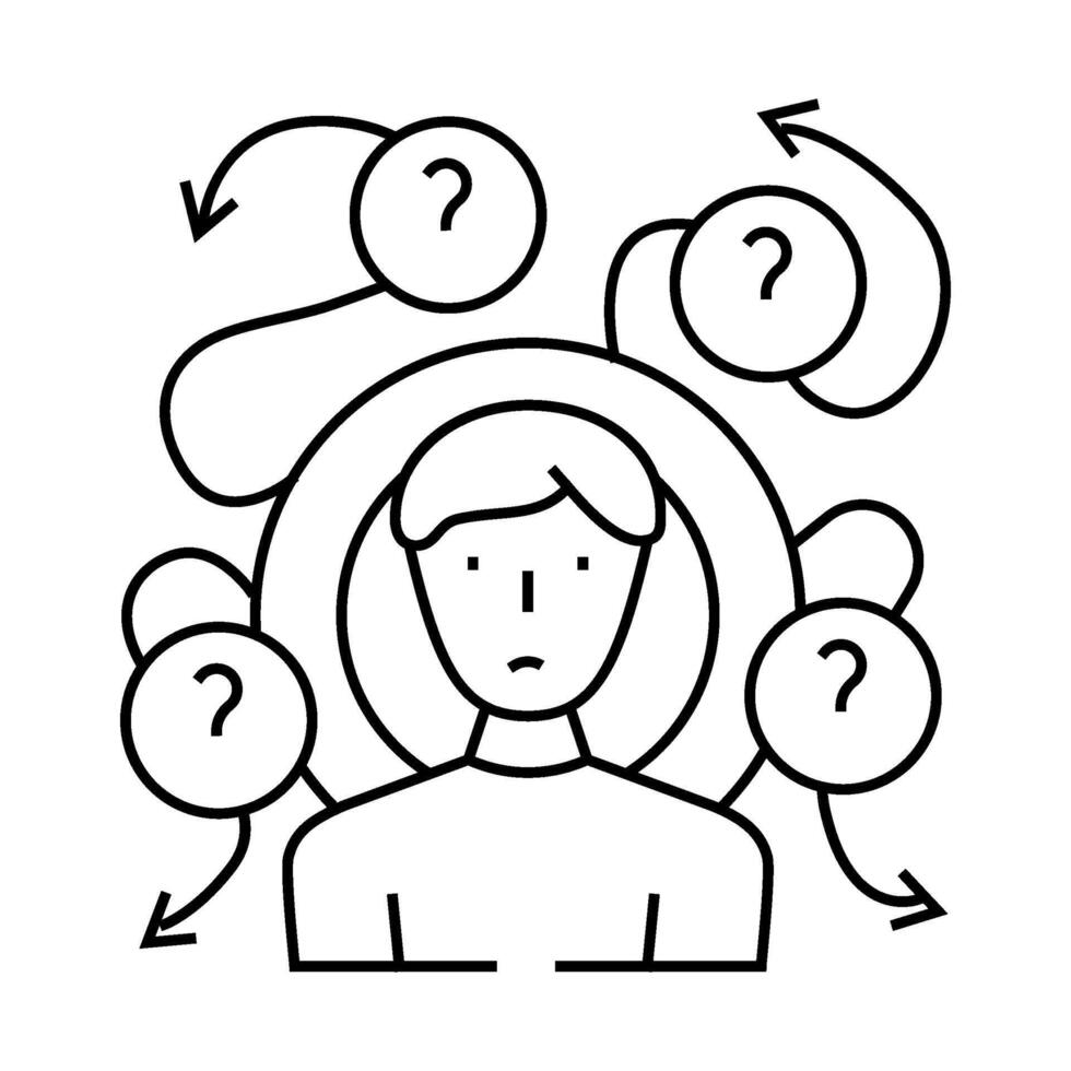 decision fatigue time management line icon illustration vector