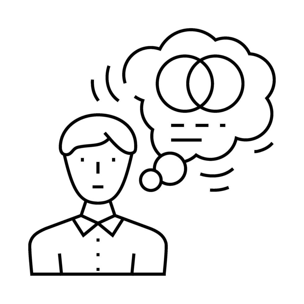 attention residue time management line icon illustration vector