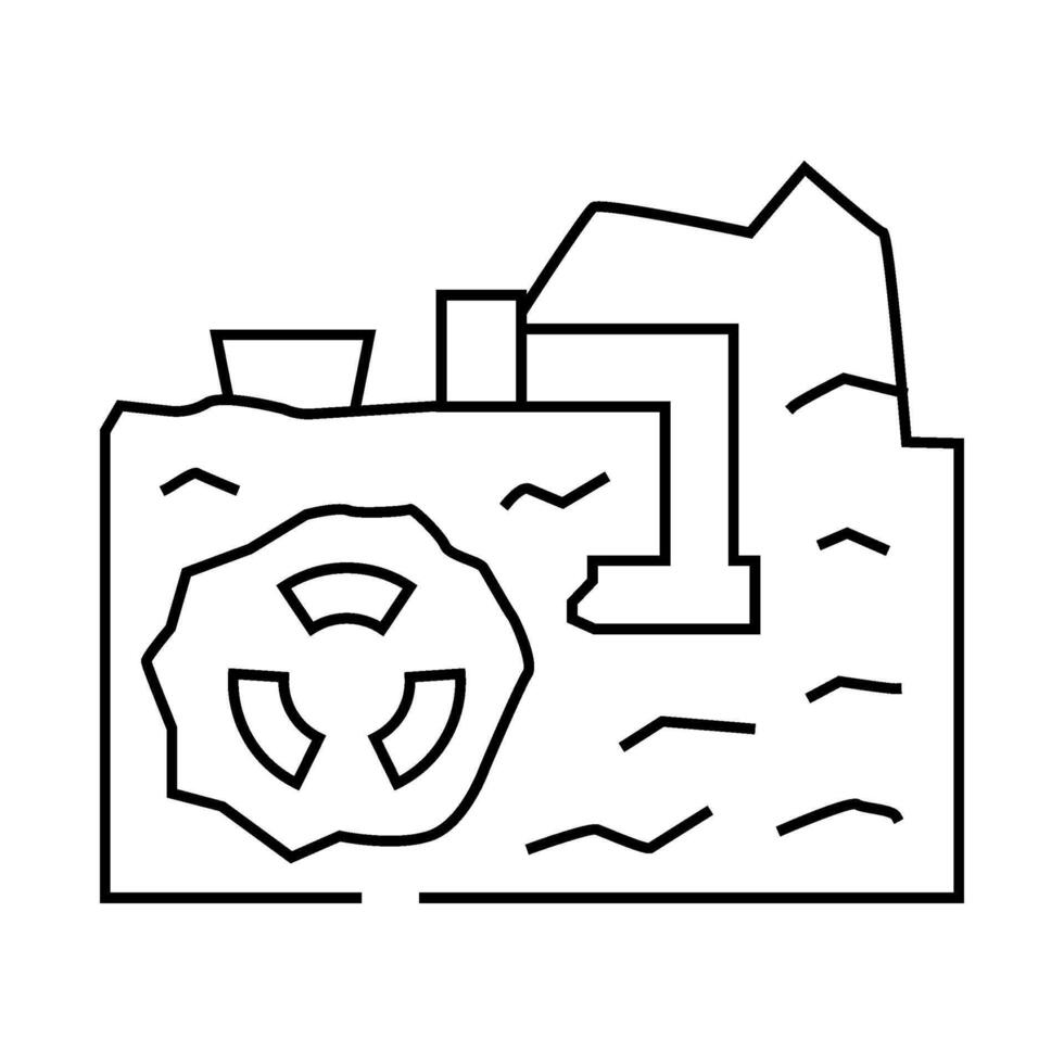 uranium mining nuclear energy line icon illustration vector