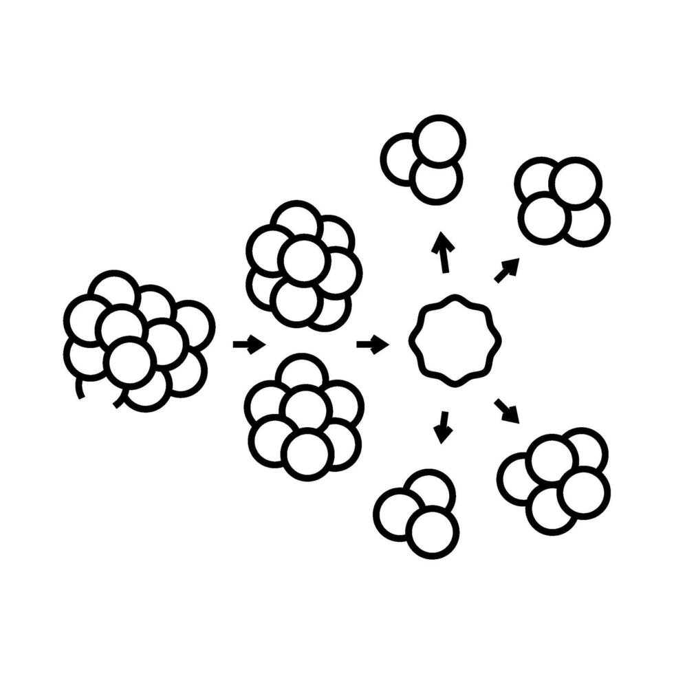 chain reaction nuclear energy line icon illustration vector