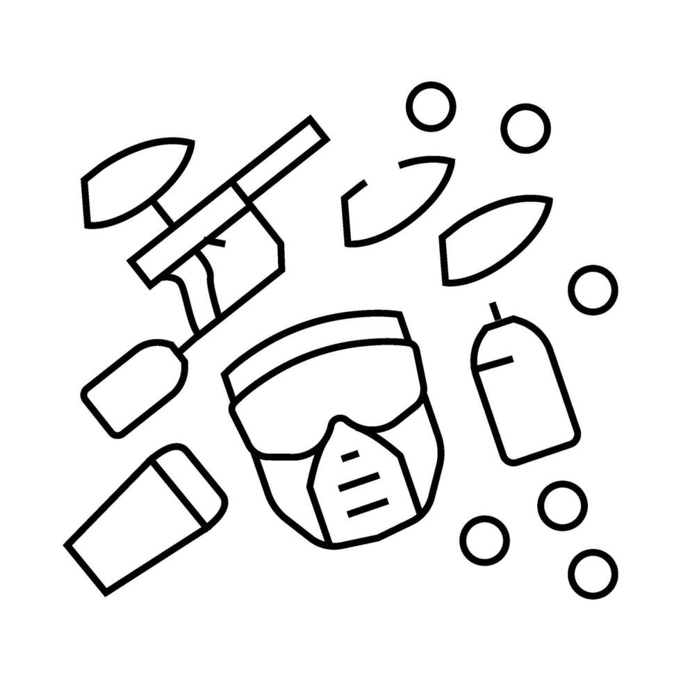 equipment paintball game line icon illustration vector