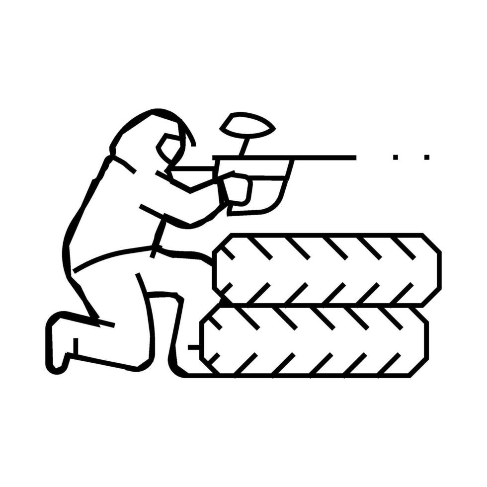 game paintball line icon illustration vector