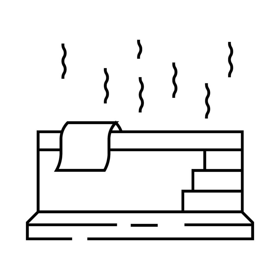 bathing sauna line icon illustration vector