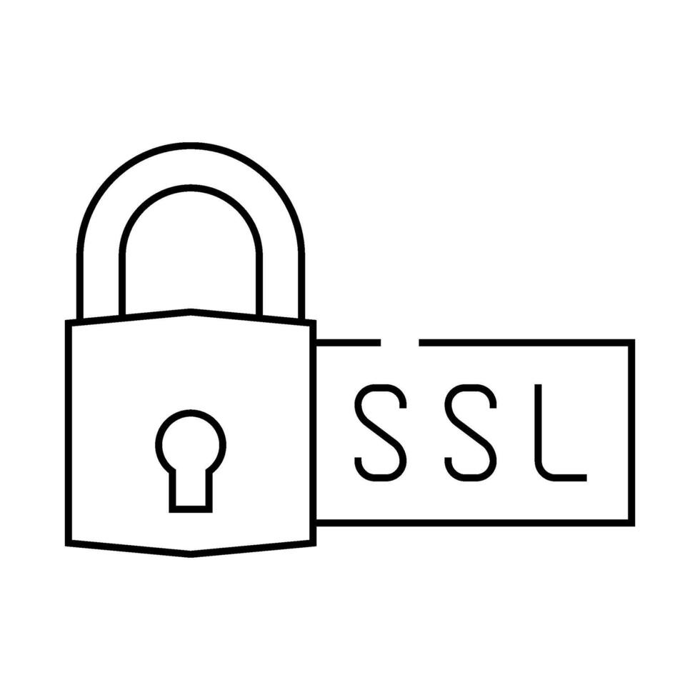 ssl secure sockets layer seo line icon illustration vector