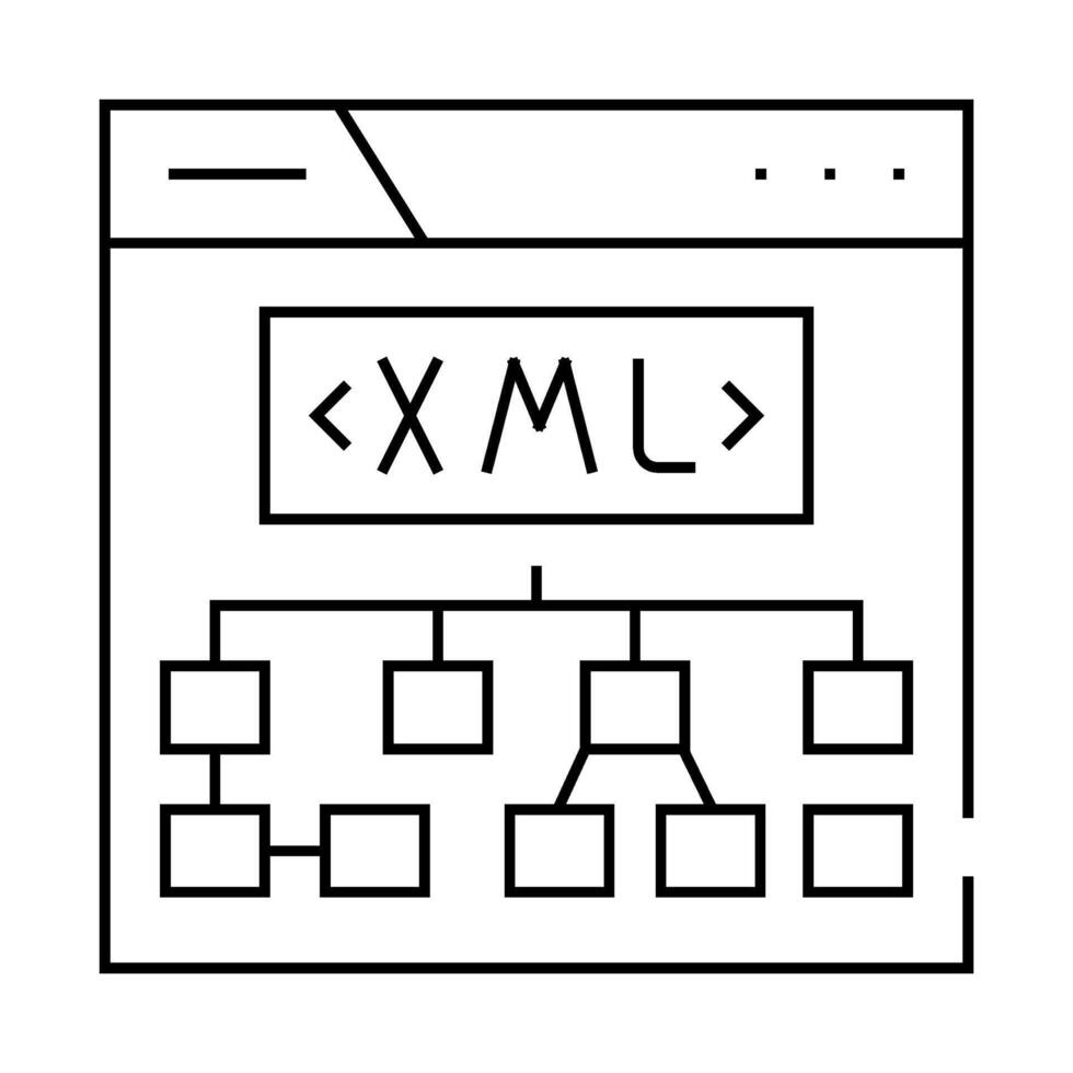 xml sitemap seo line icon illustration vector
