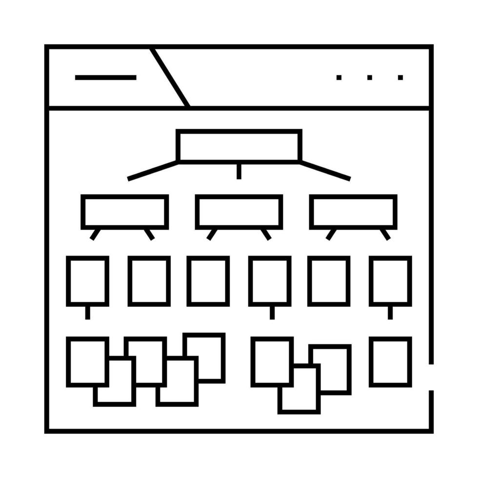 silo structure seo line icon illustration vector