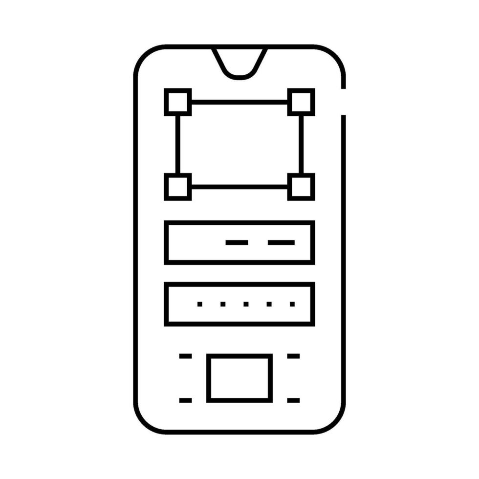 prototipo ux ui diseño línea icono ilustración vector