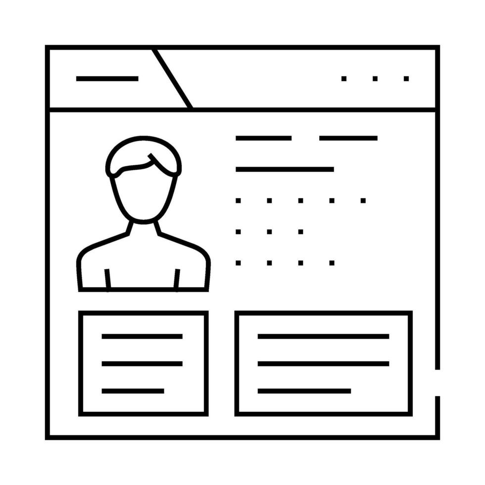 persona ux ui design line icon illustration vector