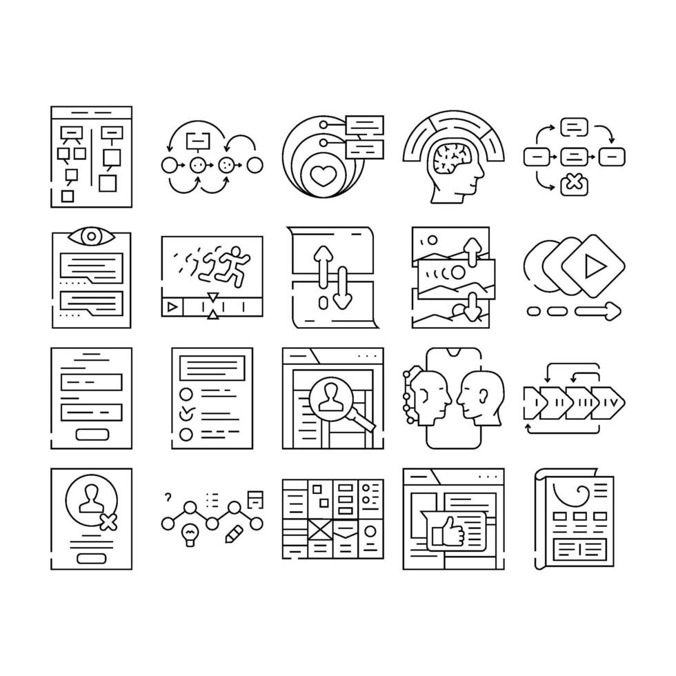 ui ux web interface mobile icons set vector