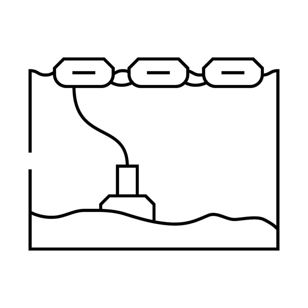 wave energy generation tidal line icon illustration vector