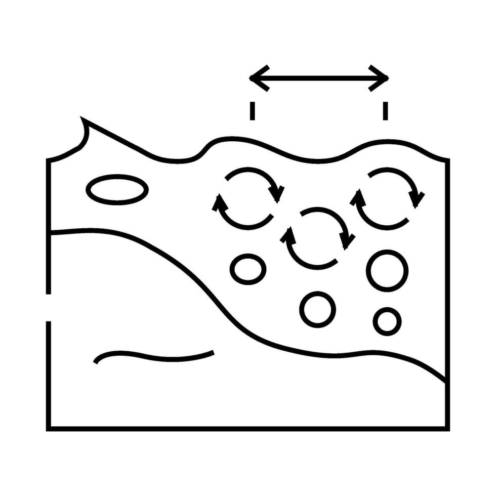 current generator tidal power line icon illustration vector