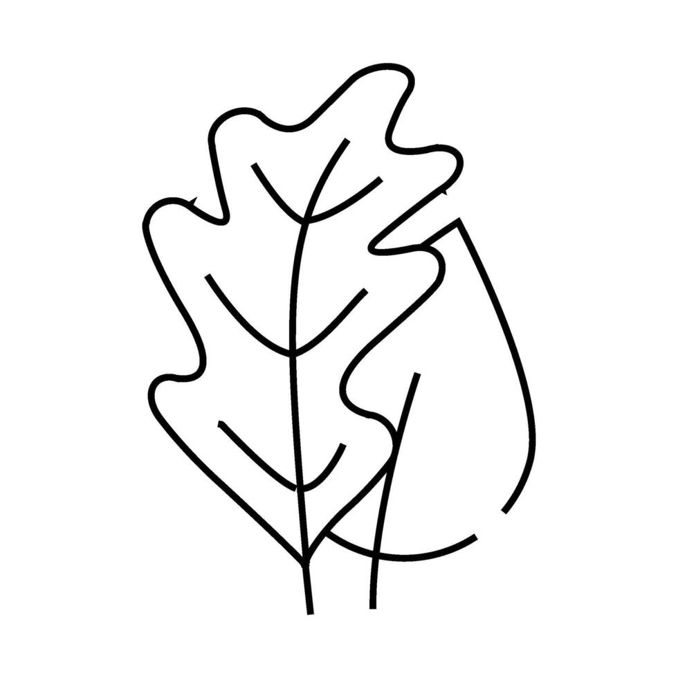 tree leaves line icon black illustration vector