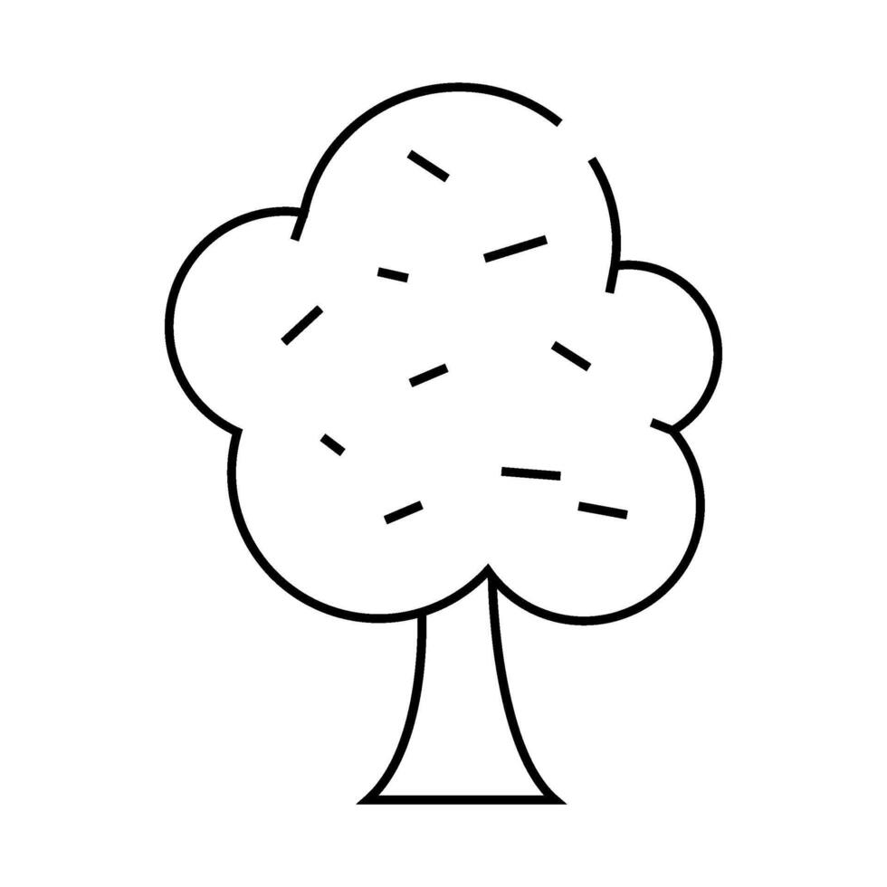 autumn leaves tree line icon illustration vector