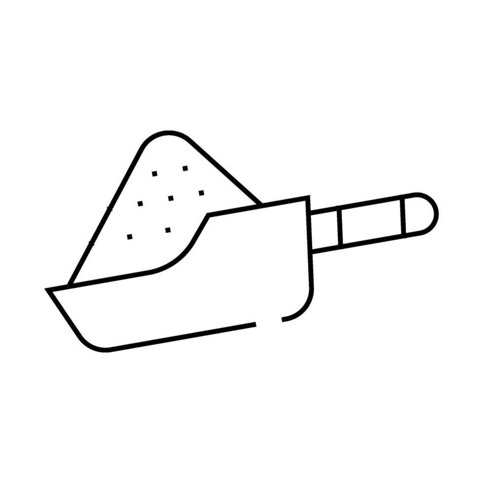 dried spices on scapula line icon illustration vector