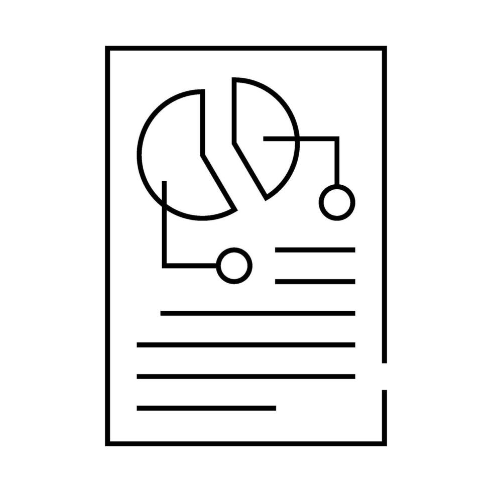 pie chart lesson line icon illustration vector