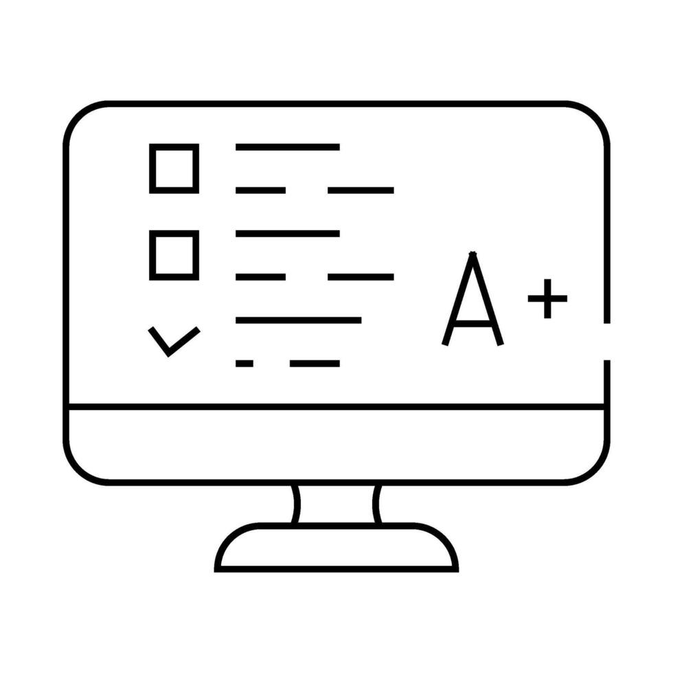 online test line icon black illustration vector
