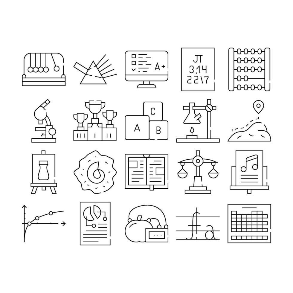 Education Science Collection Icons Set Illustrations vector