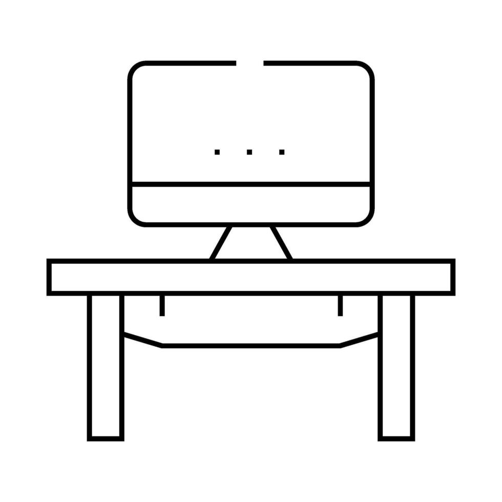 coworking workspace table line icon illustration vector