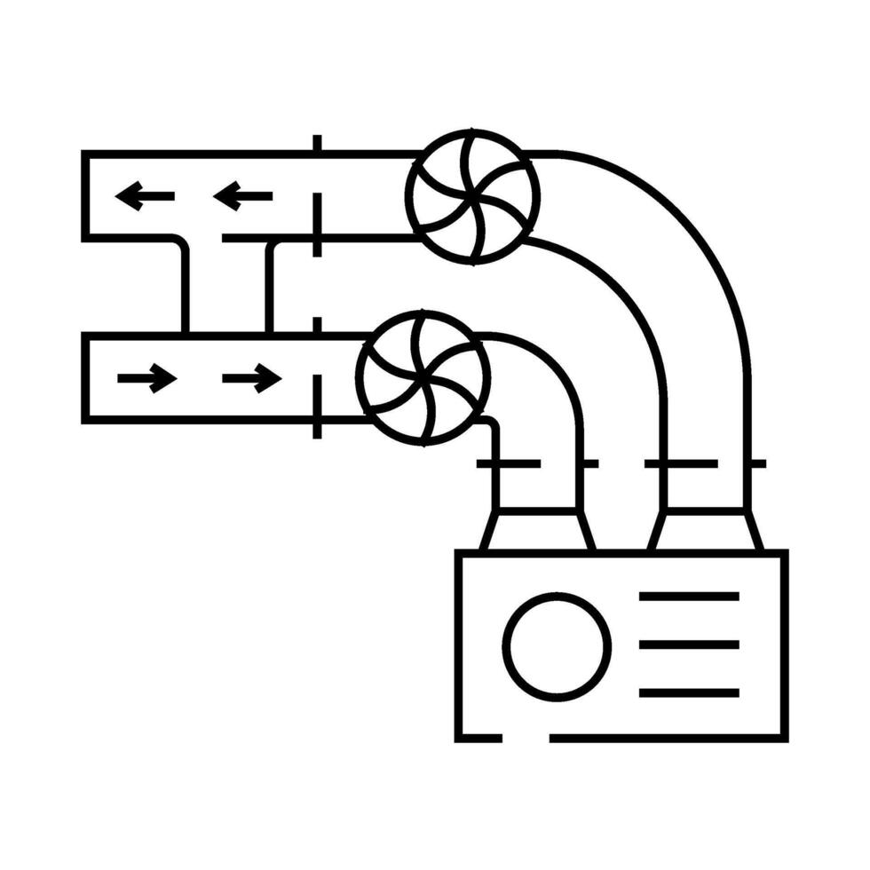 ventilation system line icon illustration vector