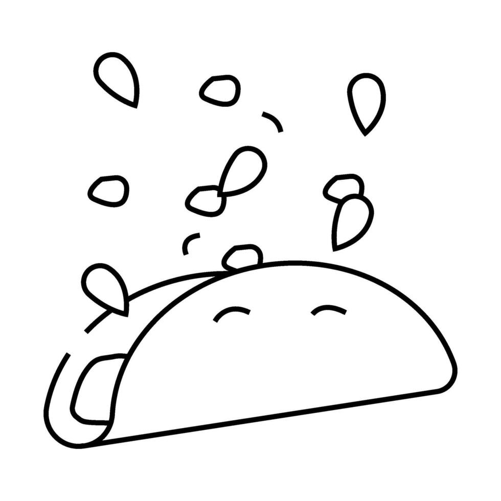 taco fast food line icon illustration vector