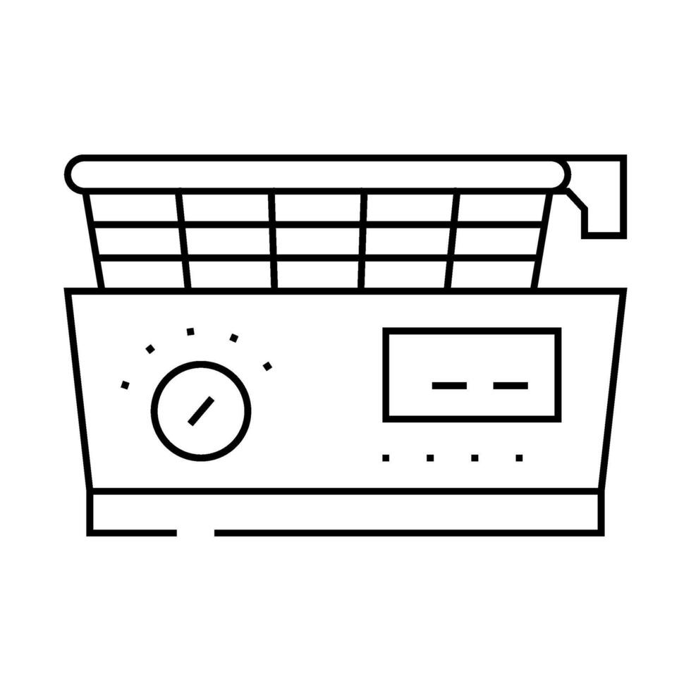 fryer restaurant equipment line icon illustration vector