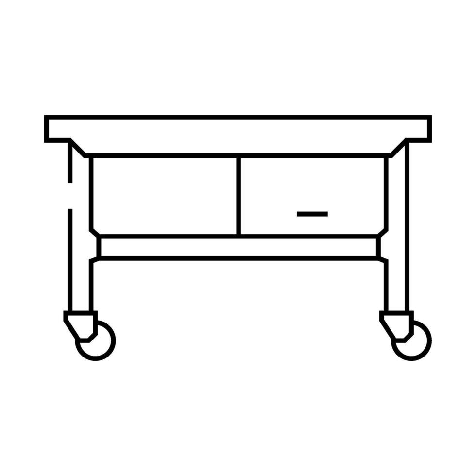 prep table restaurant equipment line icon illustration vector