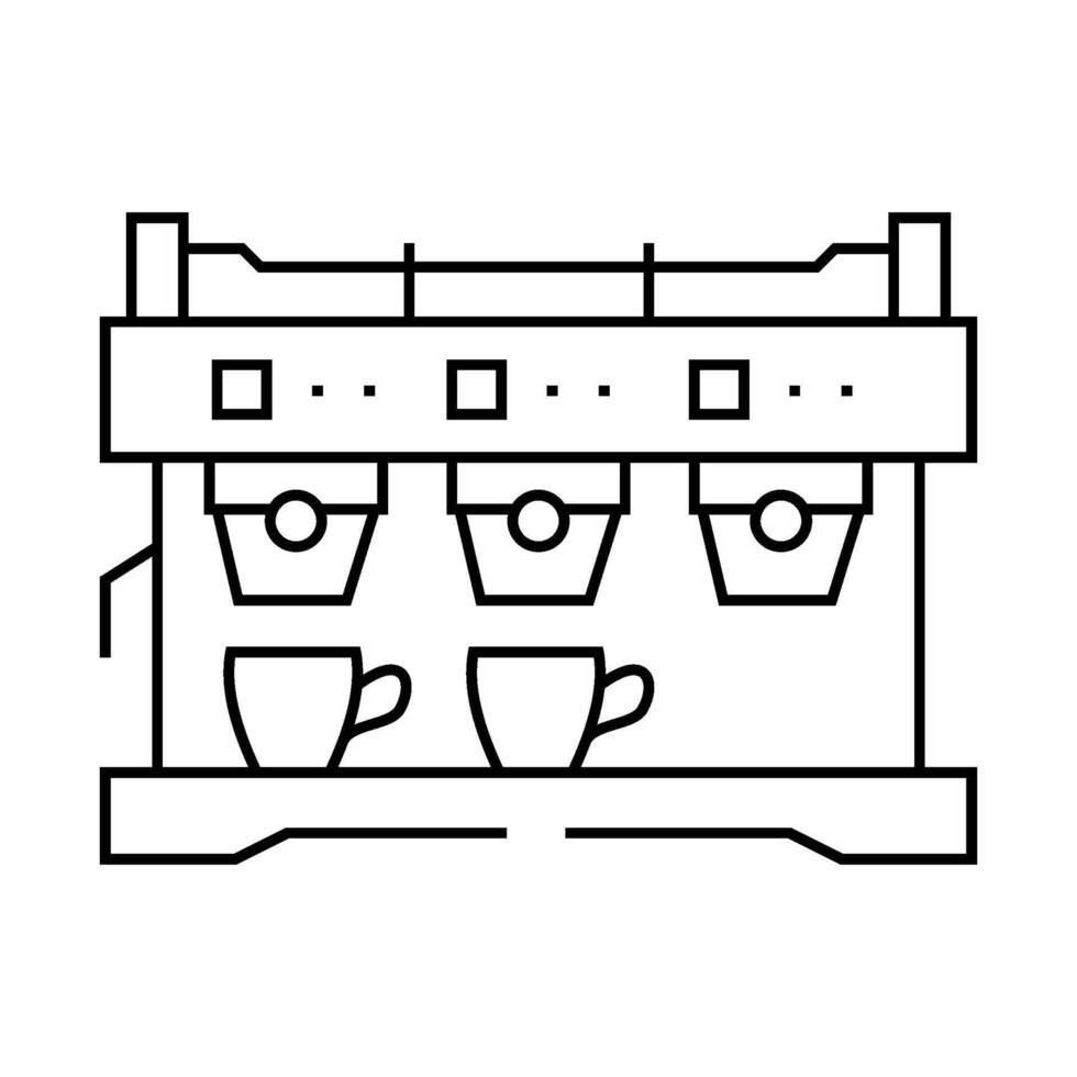 espresso machine restaurant equipment line icon illustration vector