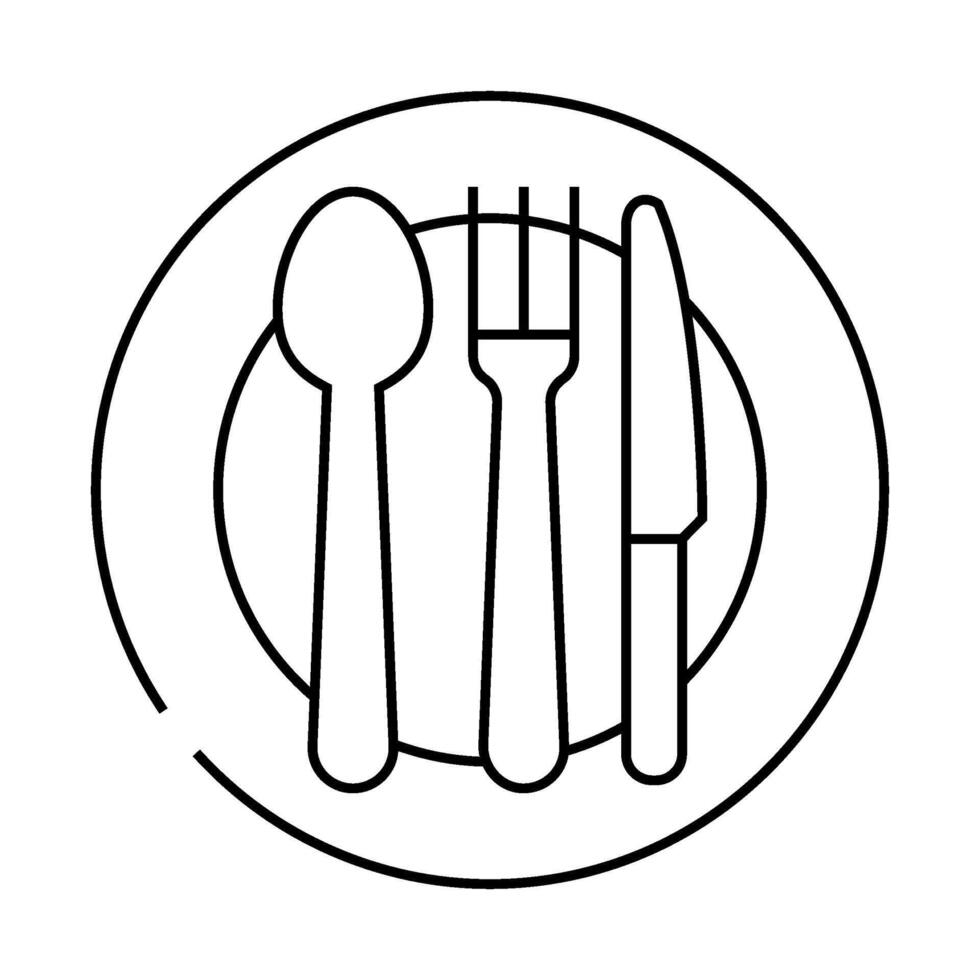 flatware restaurant equipment line icon illustration vector