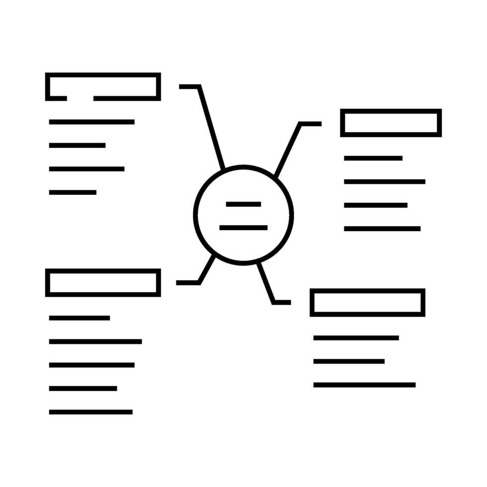 keyword clustering seo line icon illustration vector