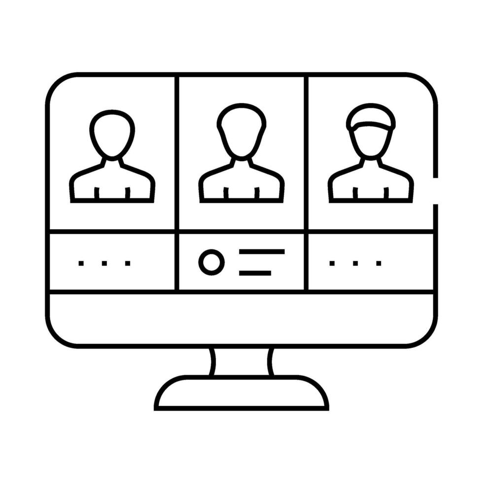 attendee networking line icon illustration vector